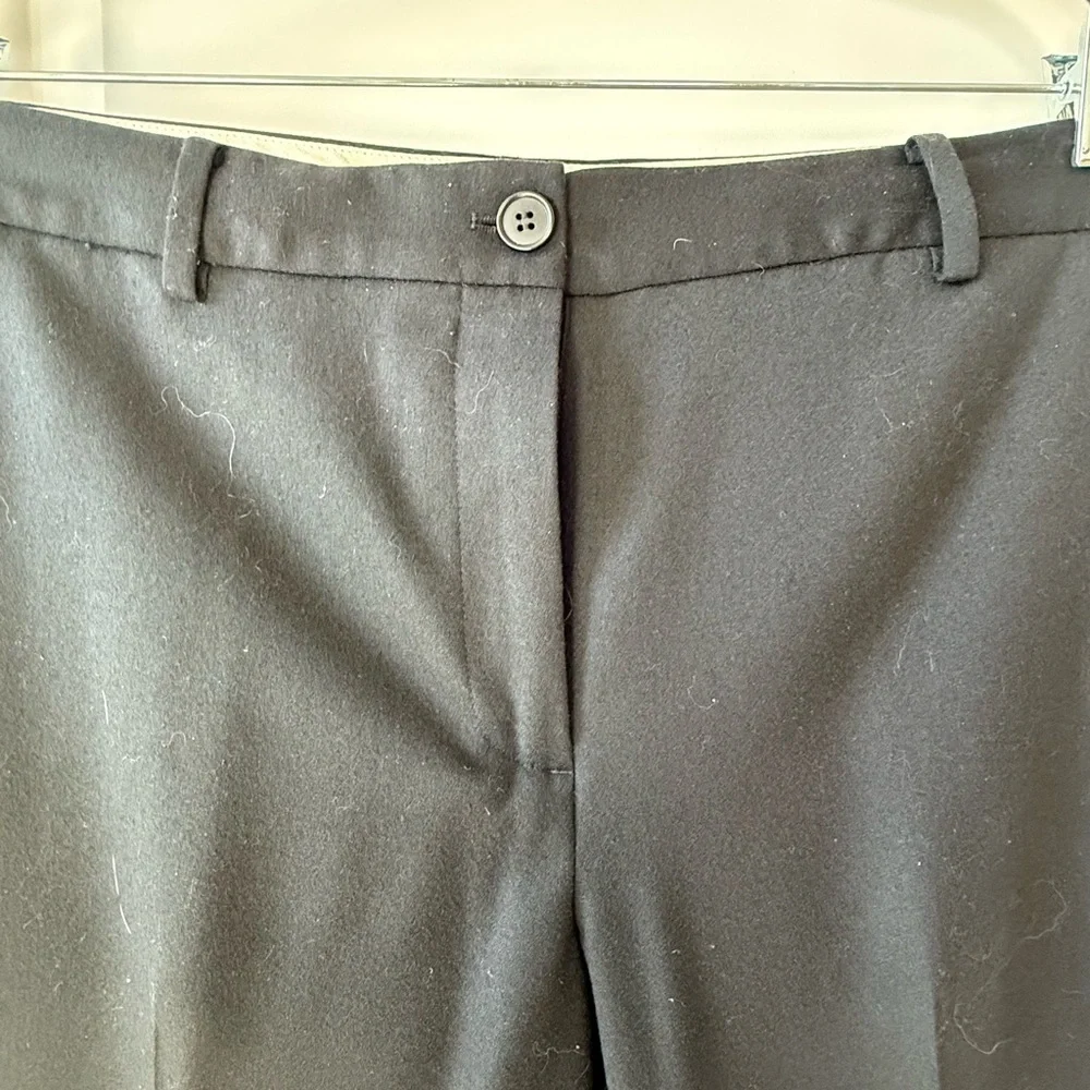 Talbots Windsor Wide-Leg Pant - Flannel, Black, Size 12 - Picture 3 of 9